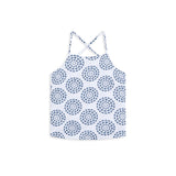 Geo Halter Buttons Linen Top