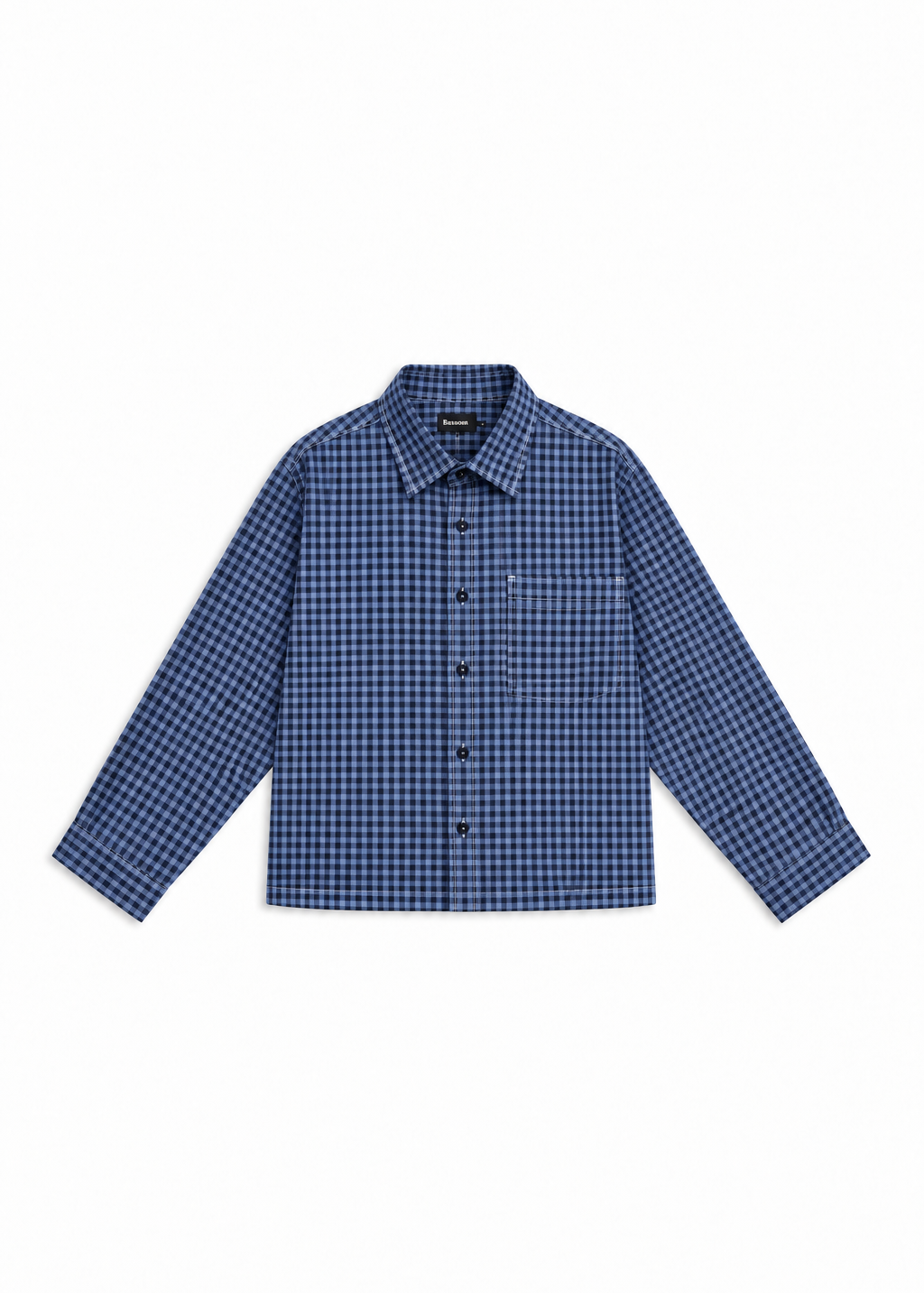 Square Modern Seams Shirt Dark Blue