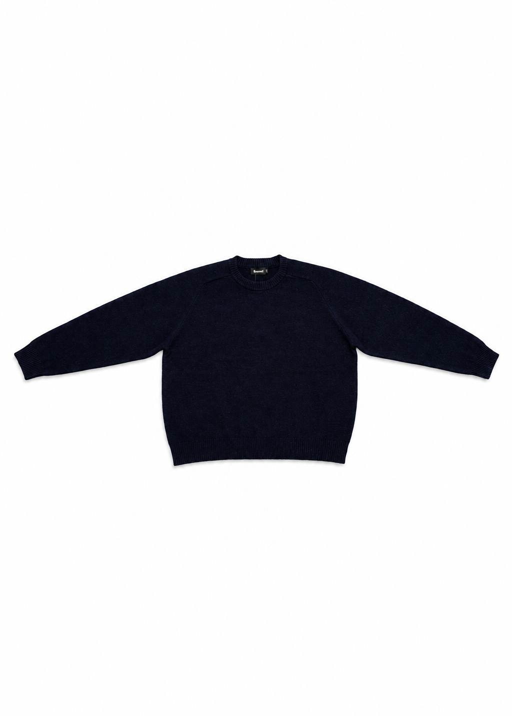 Round Knit Sweater Dark Navy