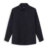 Linen Modern Polo Dark Navy