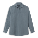 Linen Modern Polo Slate Grey