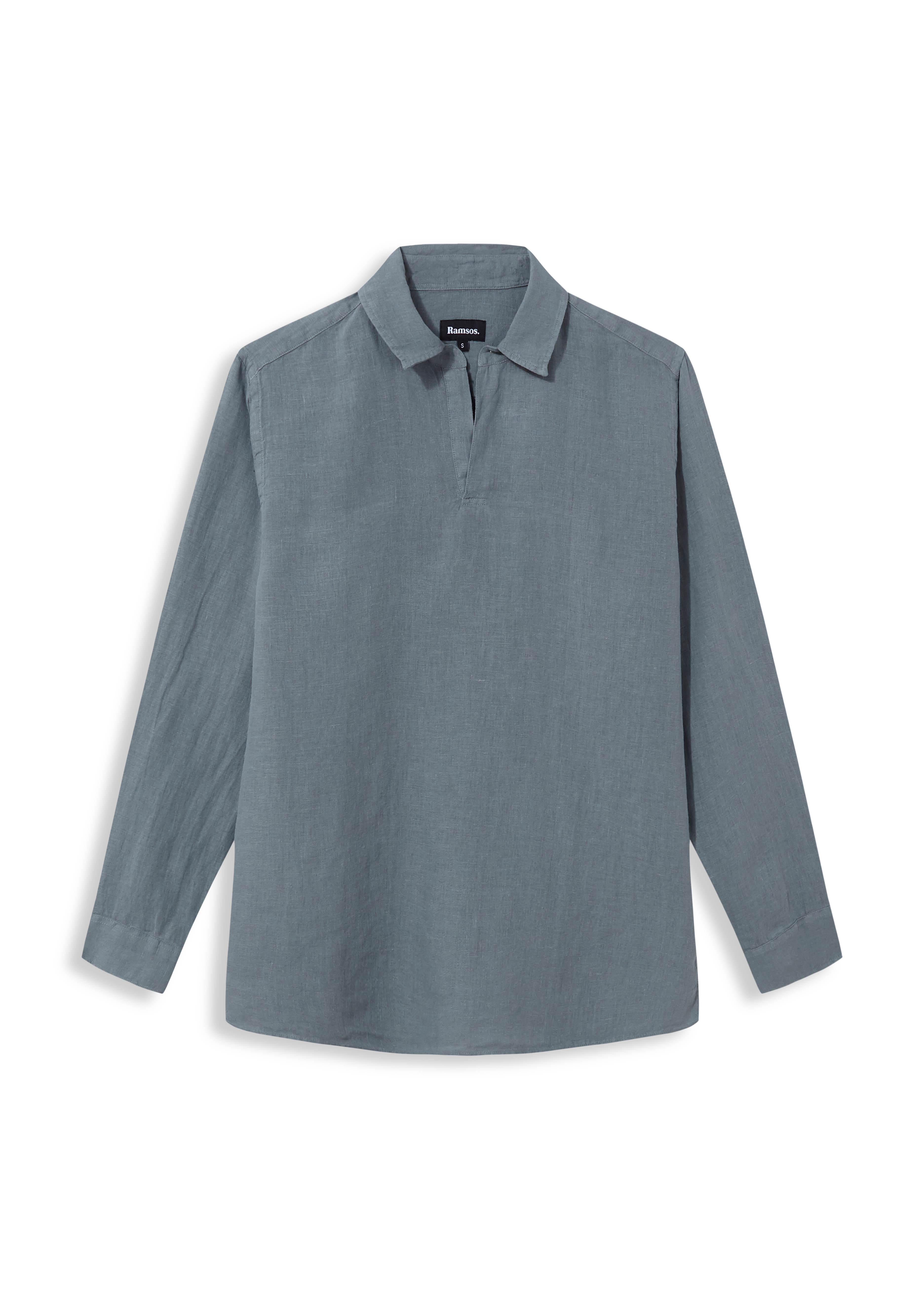Linen Modern Polo Slate Grey