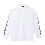 Modern Polo Stripe Detail White & Brown