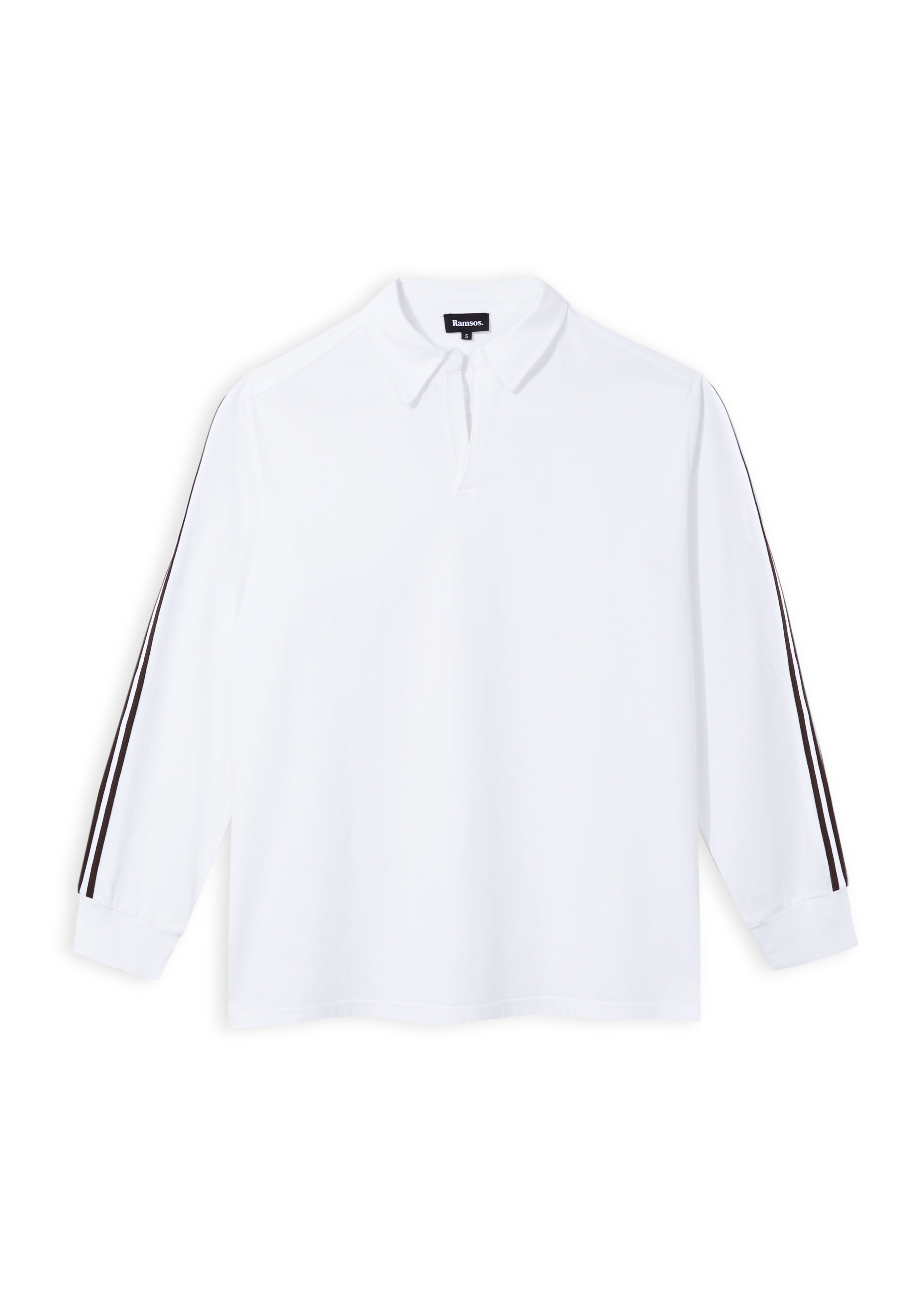 Modern Polo Stripe Detail White & Brown