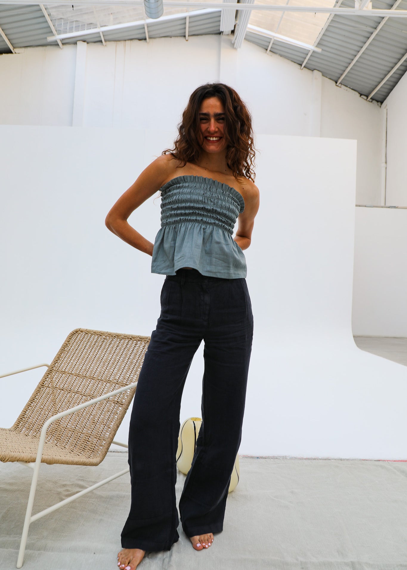 Linen Pants Petrol