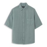 Short Linen Shirt Teal