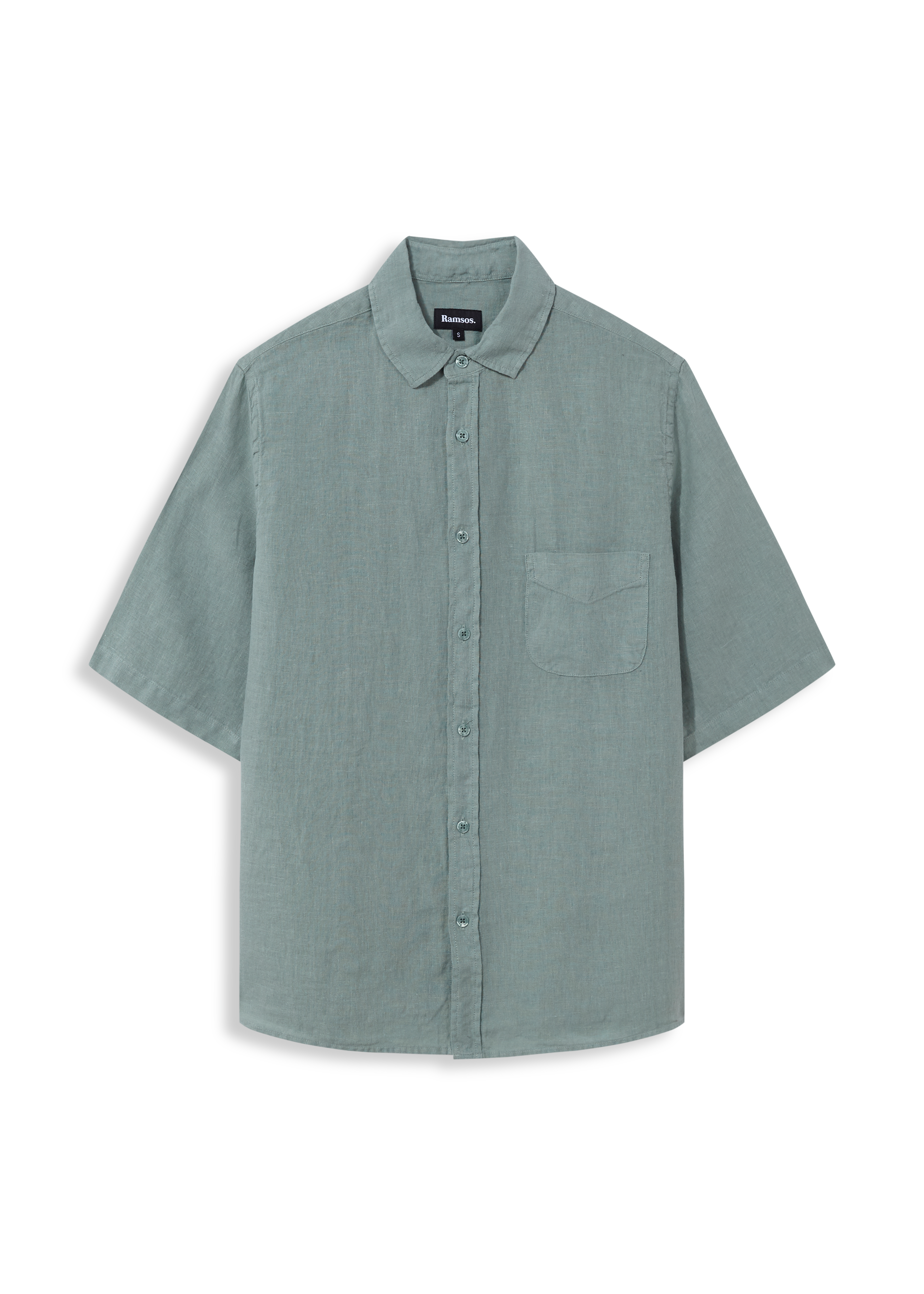 Short Linen Shirt Teal