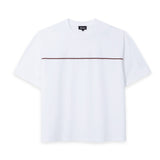 Trendy T-Shirt Embroidered Detail White & Red