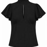 Open Blouse Black