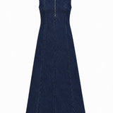 Denim Midi Zip Dress