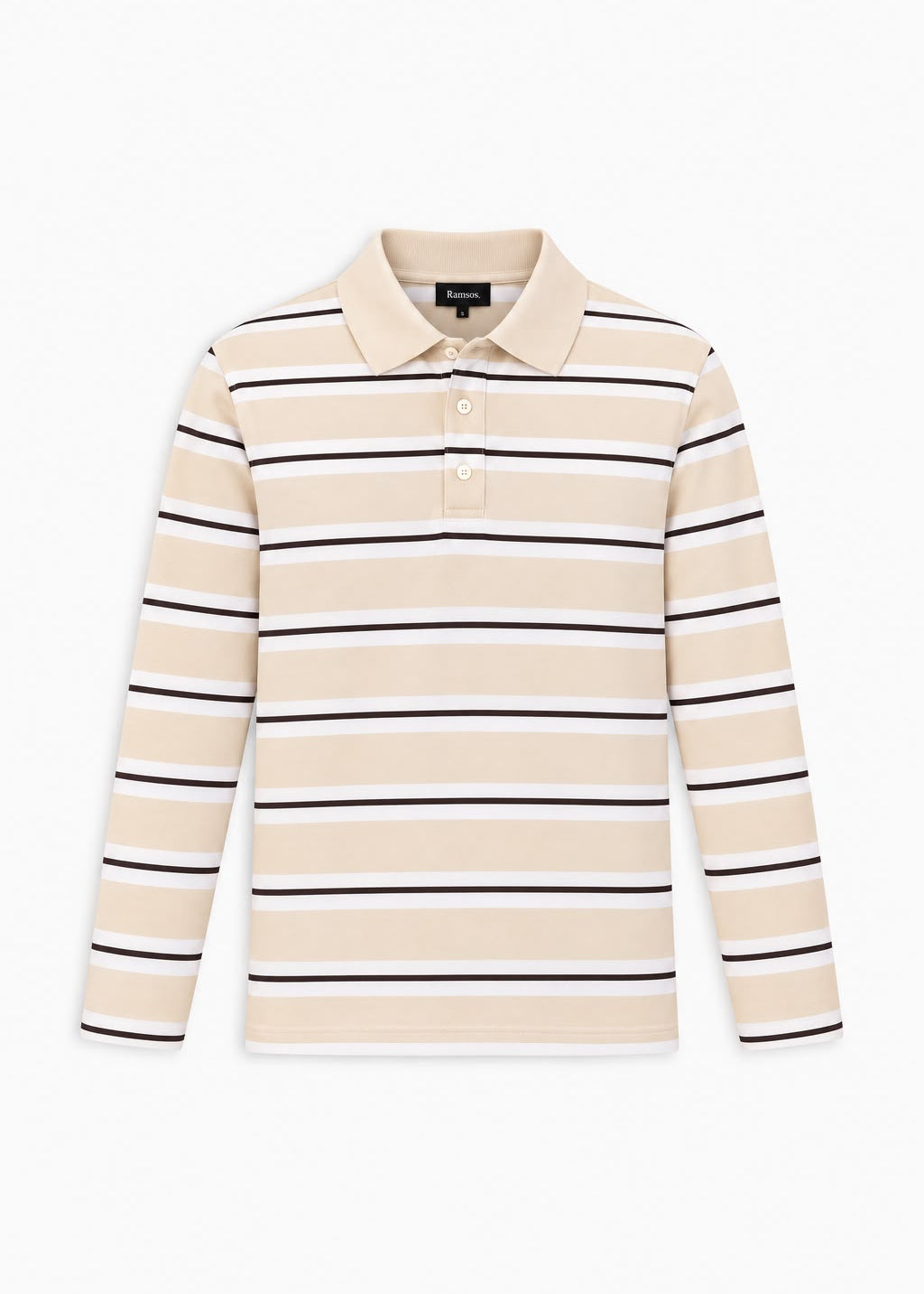 Stripes Polo Sweater Beige & White