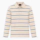 Stripes Polo Sweater Beige & White
