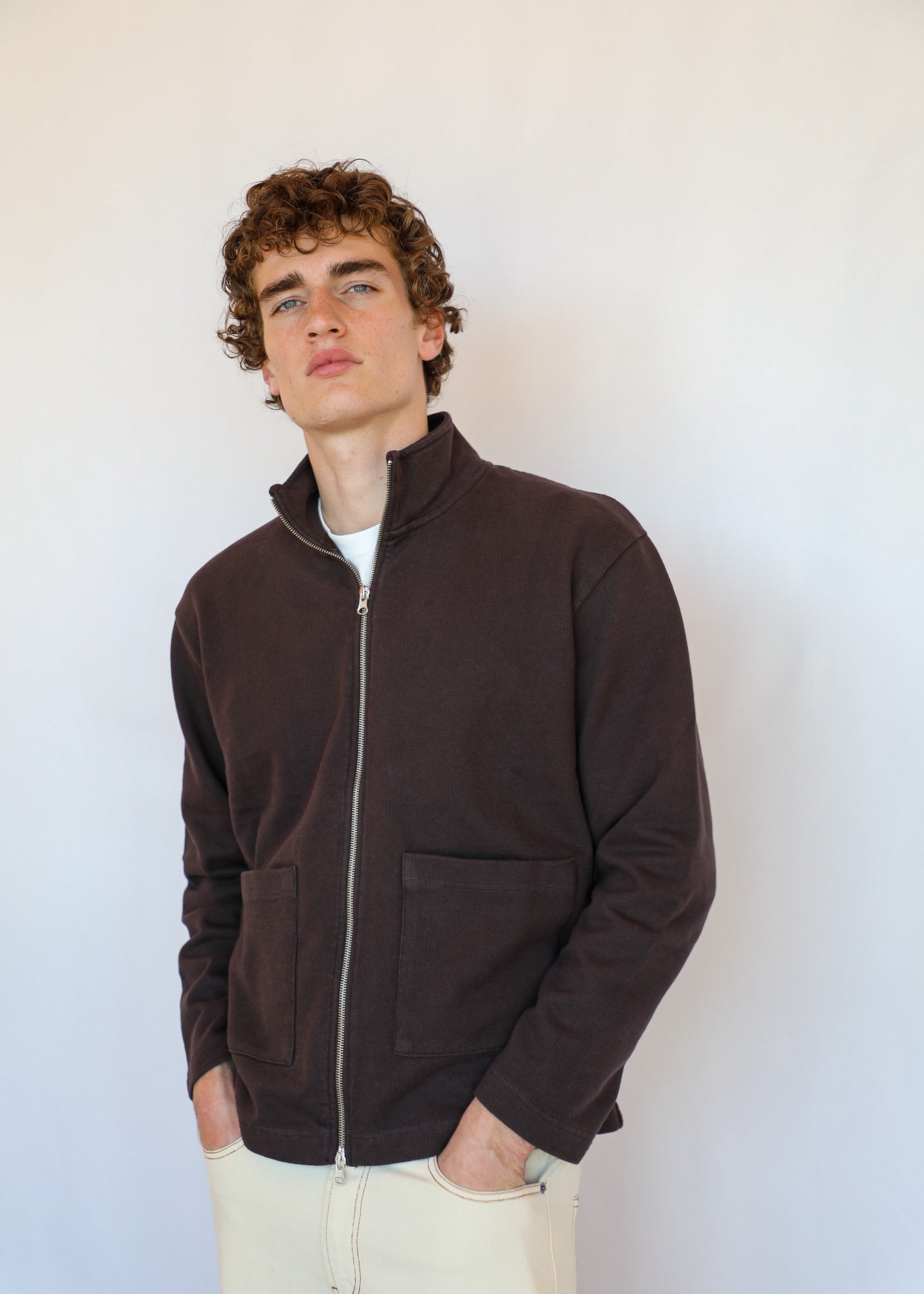 Double Zip Jacket Brown
