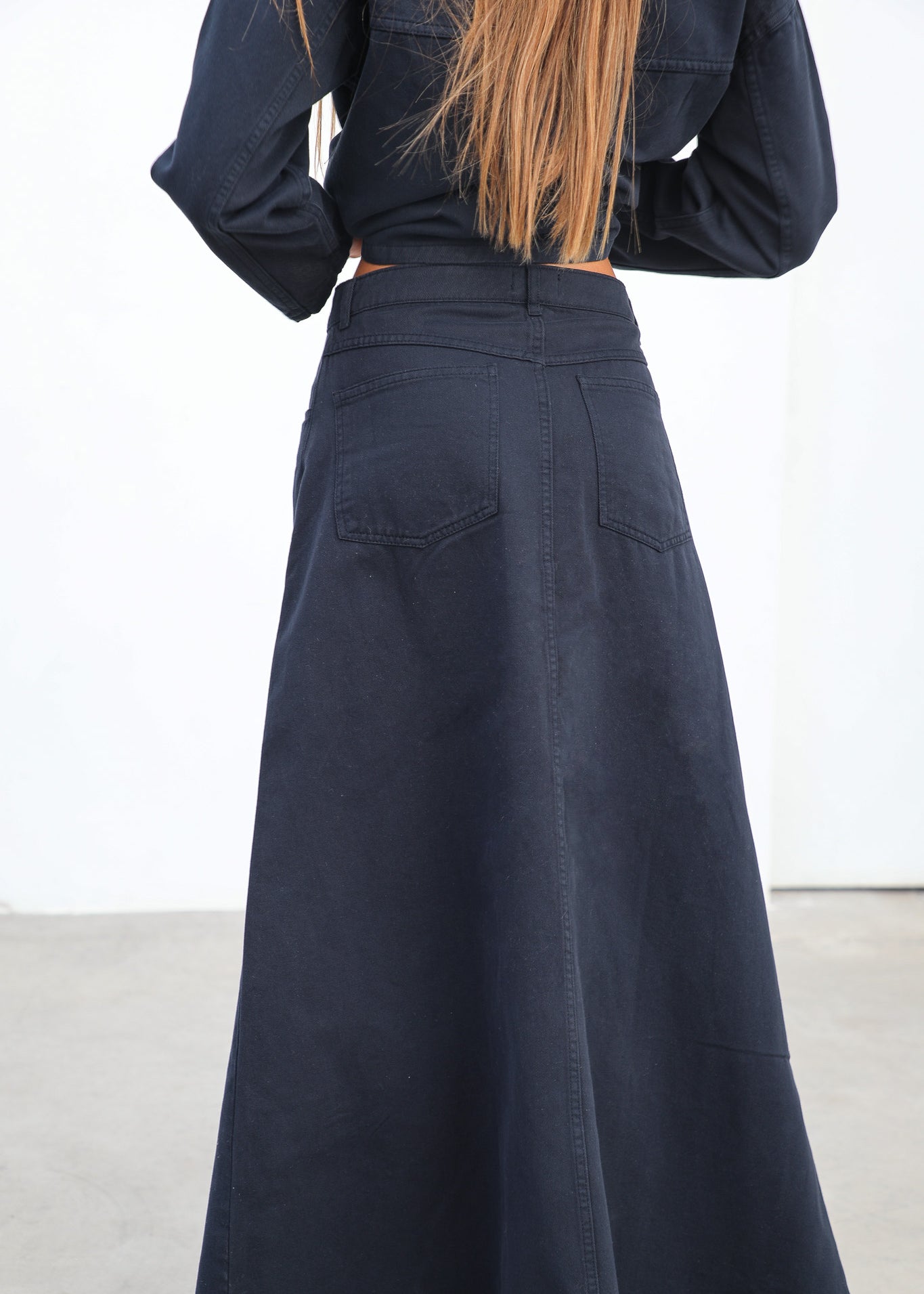 Maxi Denim Skirt Navy