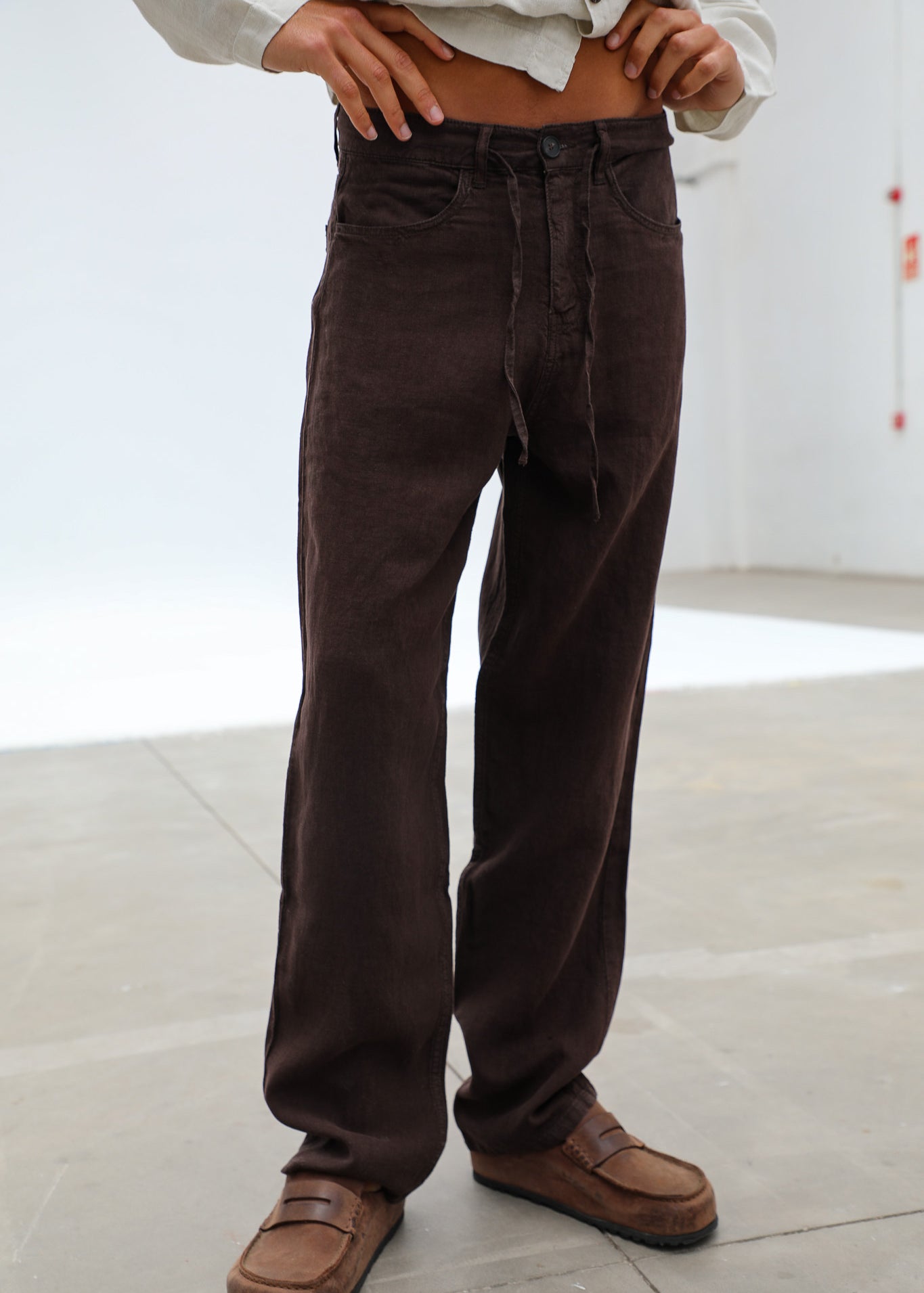 Linen Cool Comfy Pants Brown