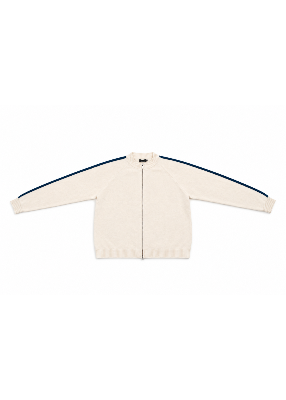 Stripes Zip Knit Sweater Natural