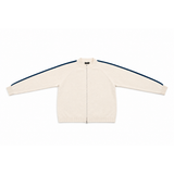 Stripes Zip Knit Sweater Natural