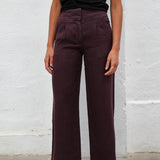 Linen Pleated Pants Mauve