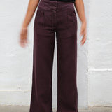 Linen Pleated Pants Mauve