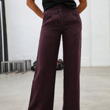 Linen Pleated Pants Mauve