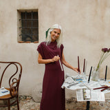 Draped Dress Burgundy