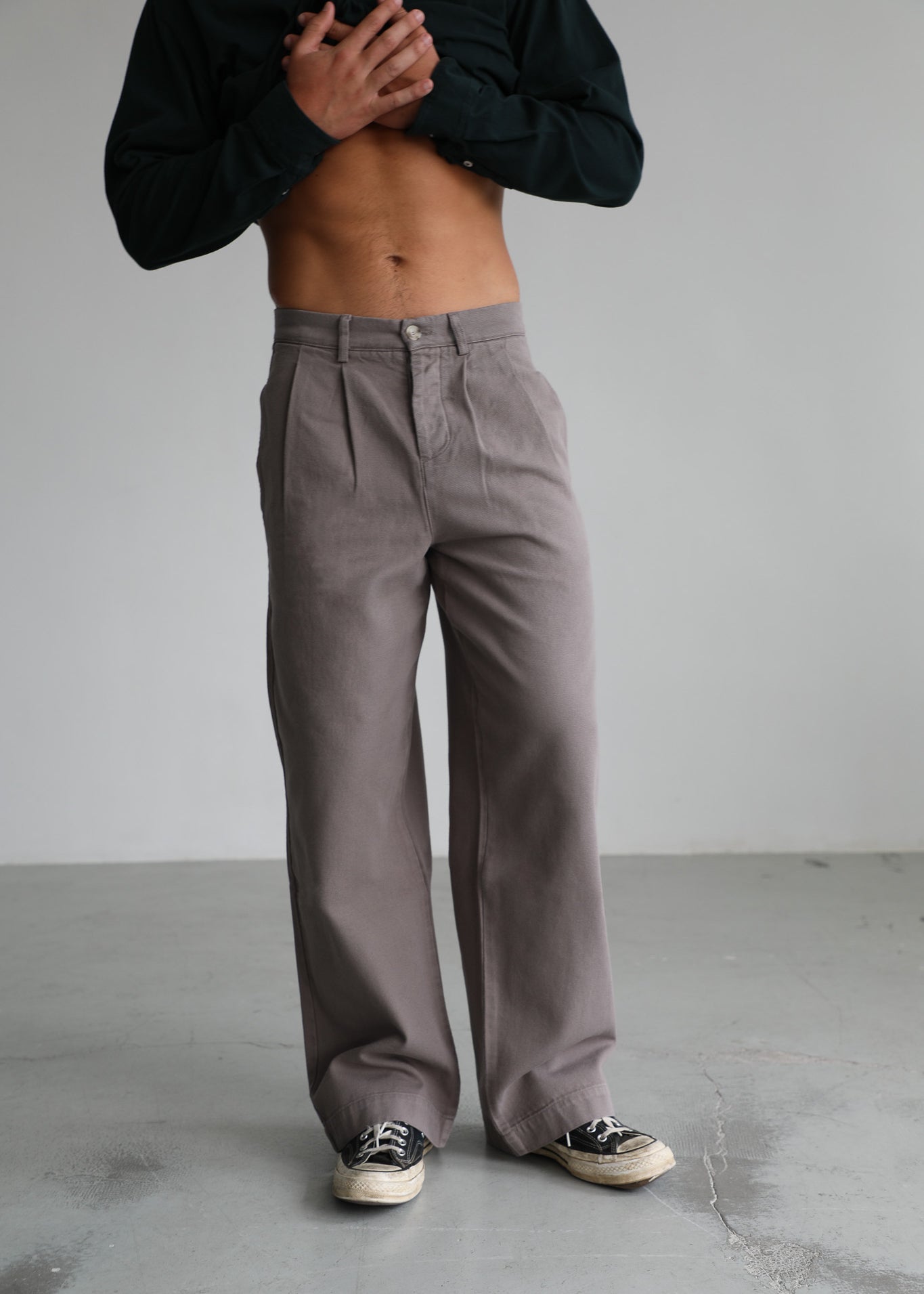 Wide Retro Comfy Pants Grey