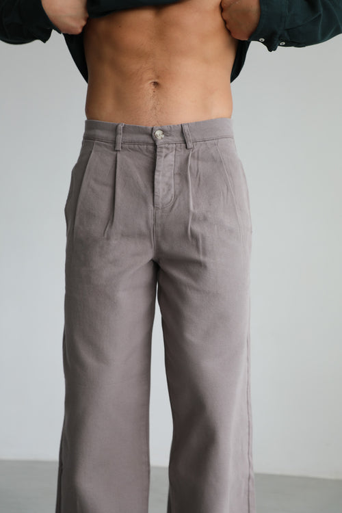 Wide Retro Comfy Pants Grey
