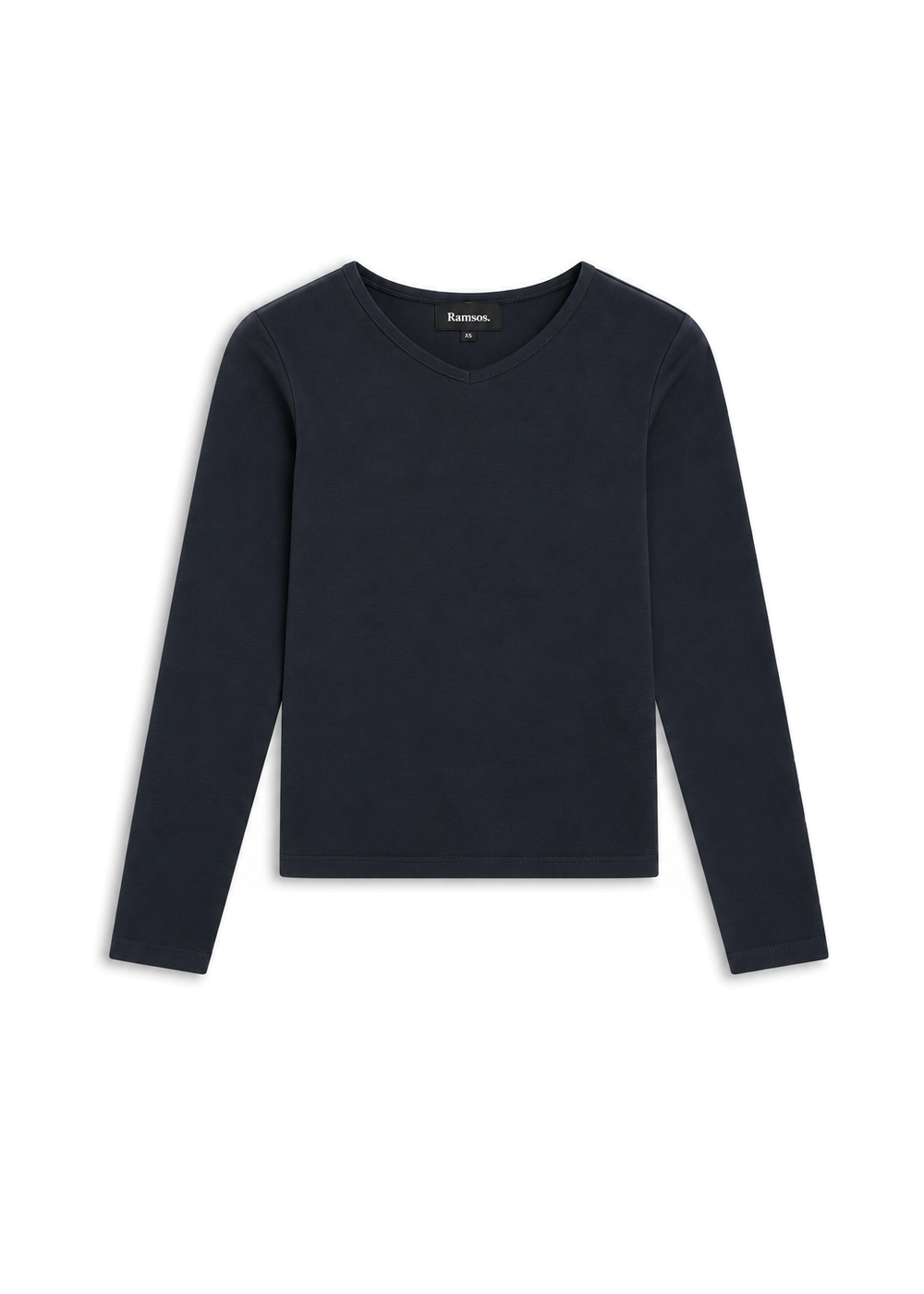 Long V-Neck T-Shirt Navy