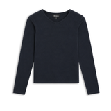Long V-Neck T-Shirt Navy