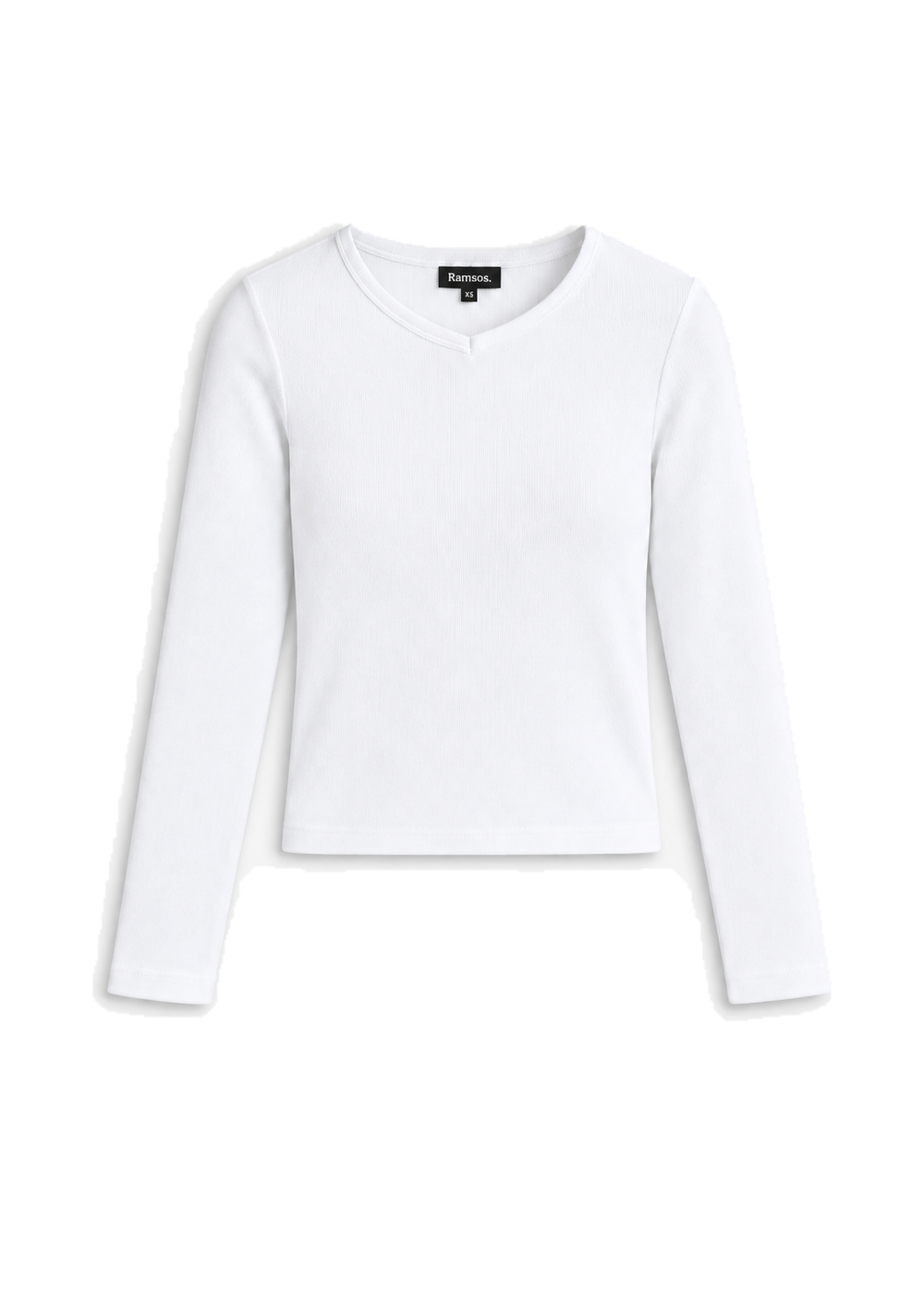 Long V-Neck T-Shirt White