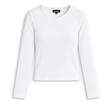 Long V-Neck T-Shirt White