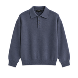 Classic Polo Knit Sweater Dark Blue