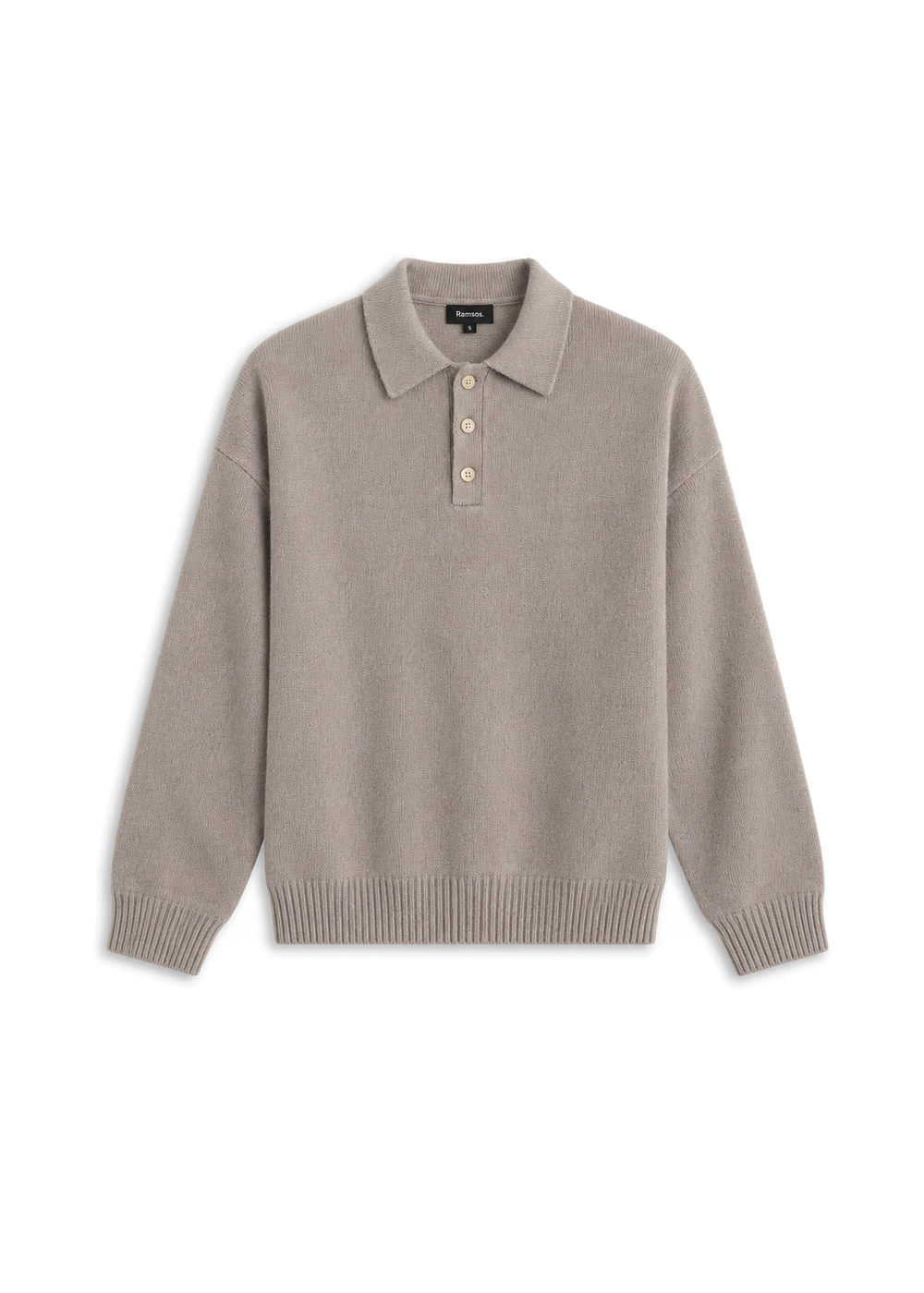 Classic Polo Knit Sweater Beige