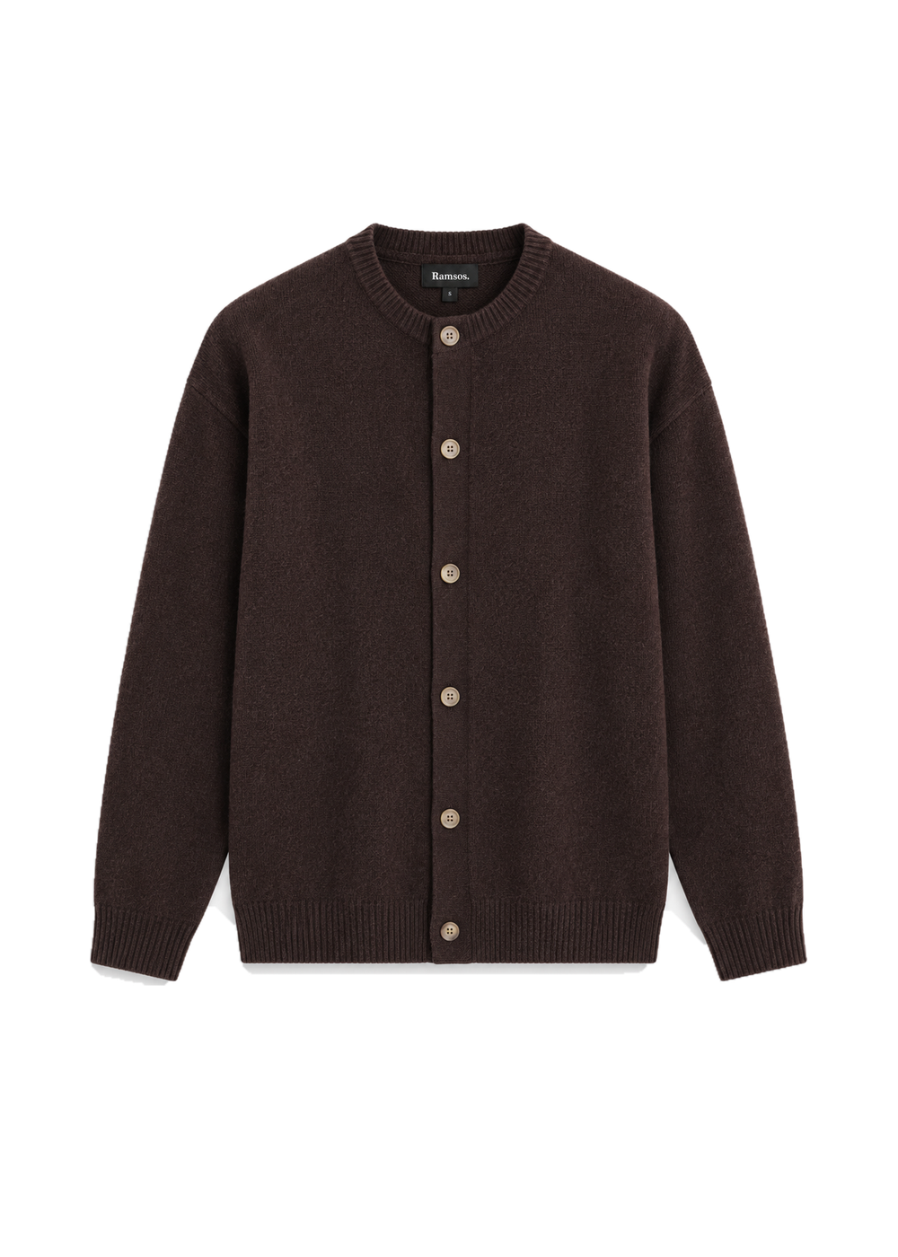 Buttons Knit Sweater Brown